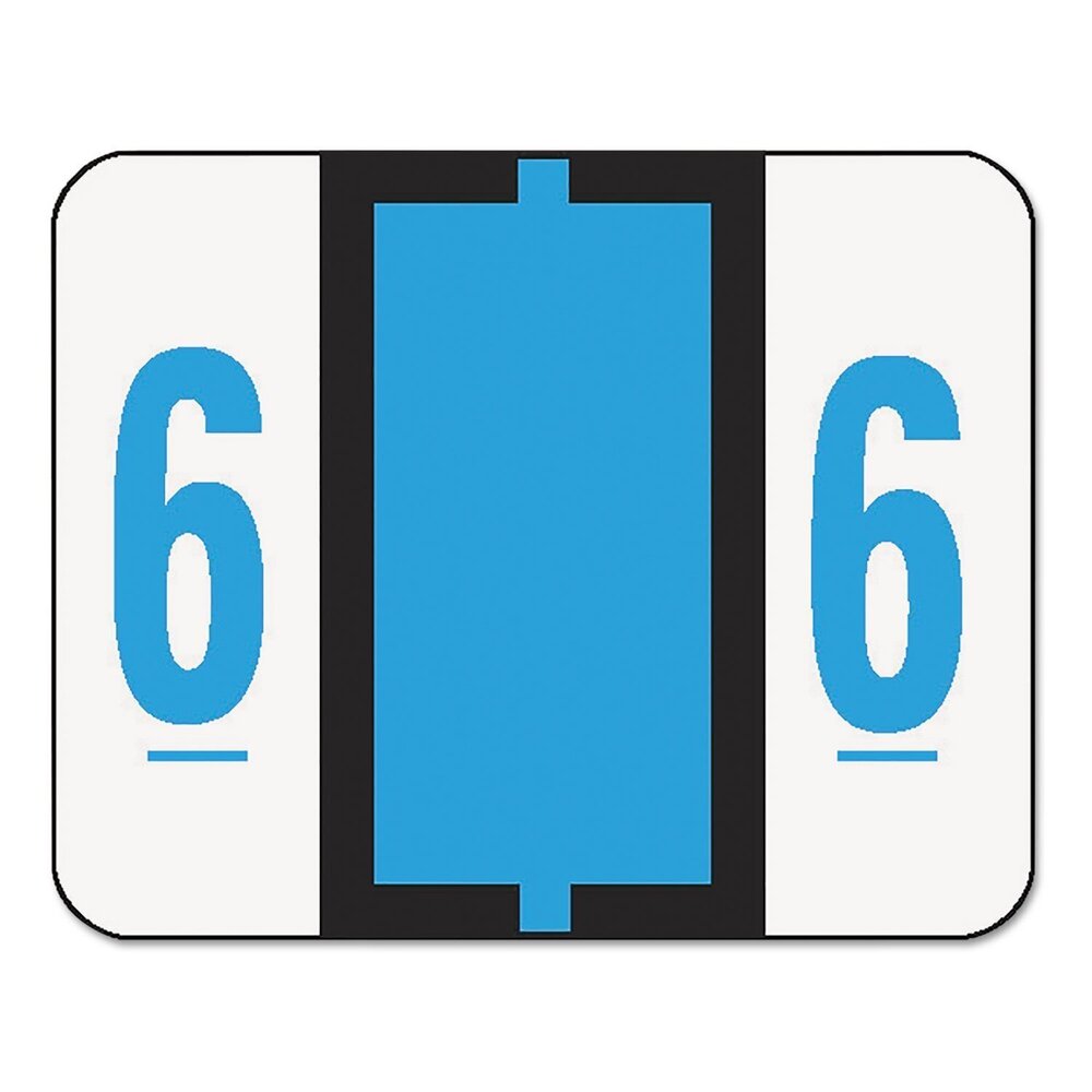6473 BCCRN Bar-Style Color-Coded Numeric Label, 6, Label Roll, Blue, 500